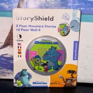 StoryPhones StoryShield Disney Pixar Monsters Inc Wall-E Audio Story Disc NEW